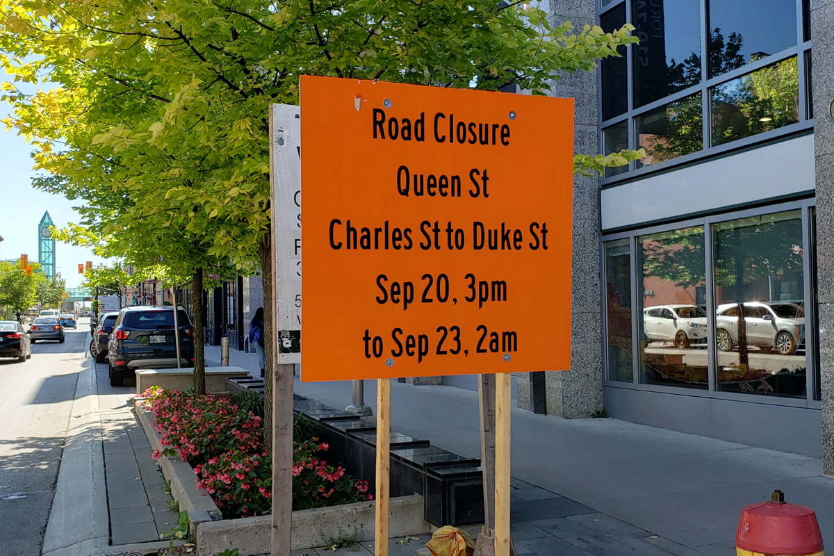 Queen Street in Kitchener will be closed between King and Charles streets from 3 p.m. on Friday until 11 p.m.