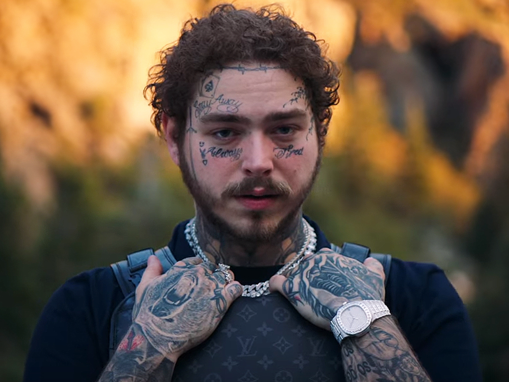 Post Malone in the ‘Saint-Tropez’ music video from his album, ‘Hollywood’s Bleeding’ (2019).