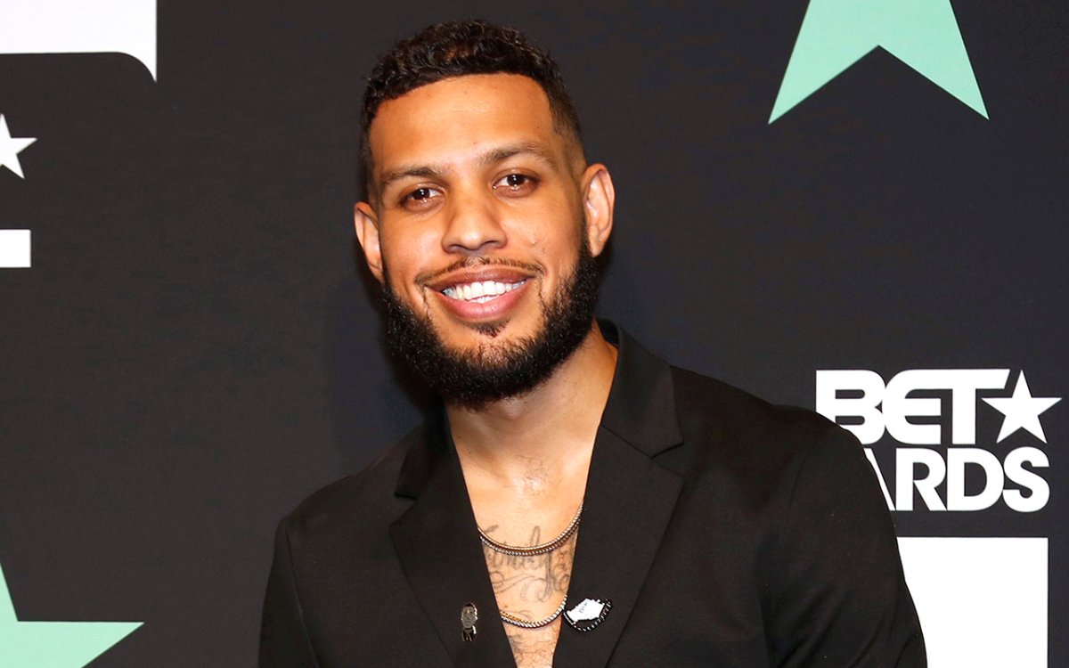 Sarunas J. Jackson poses in the press room at the 2019 BET Awards at Microsoft Theater on June 23, 2019, in Los Angeles, Calif. 