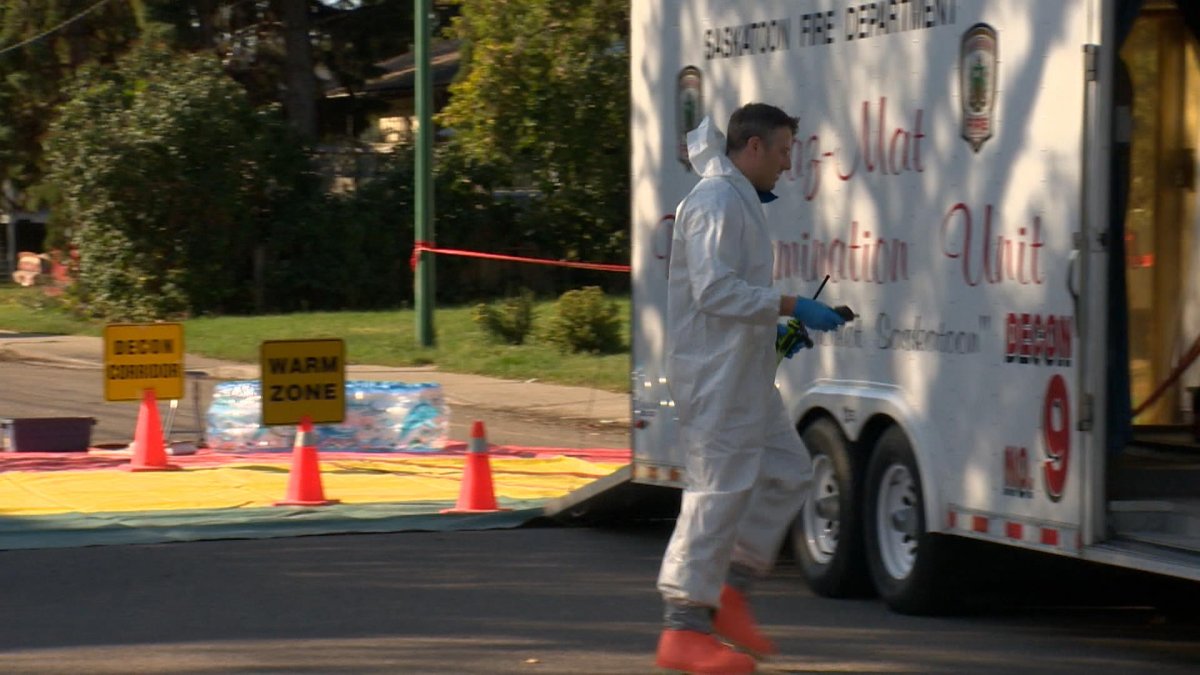 The Saskatoon Fire Department said one person was exposed to an unknown substance which was later determined to be non-hazardous.