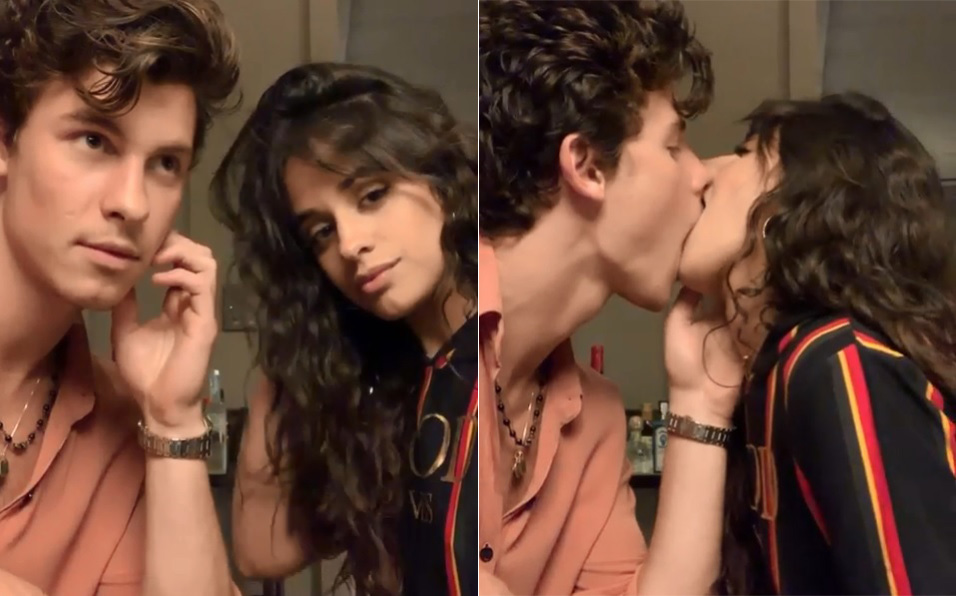 Shawn Mendes and Camila Cabello posted a video of themselves "kissing" on Instagram.