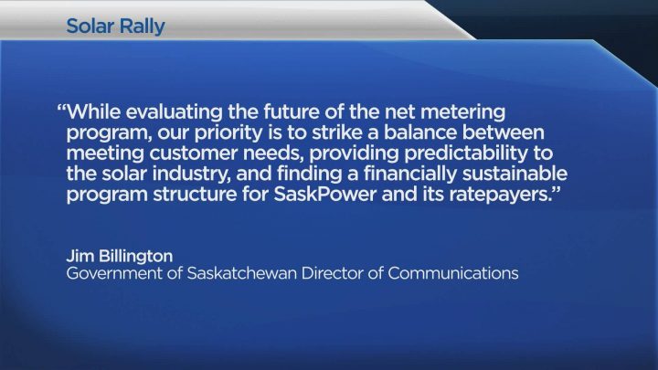 A statement from the government of Saskatchewan about the closing of their net metering program.
