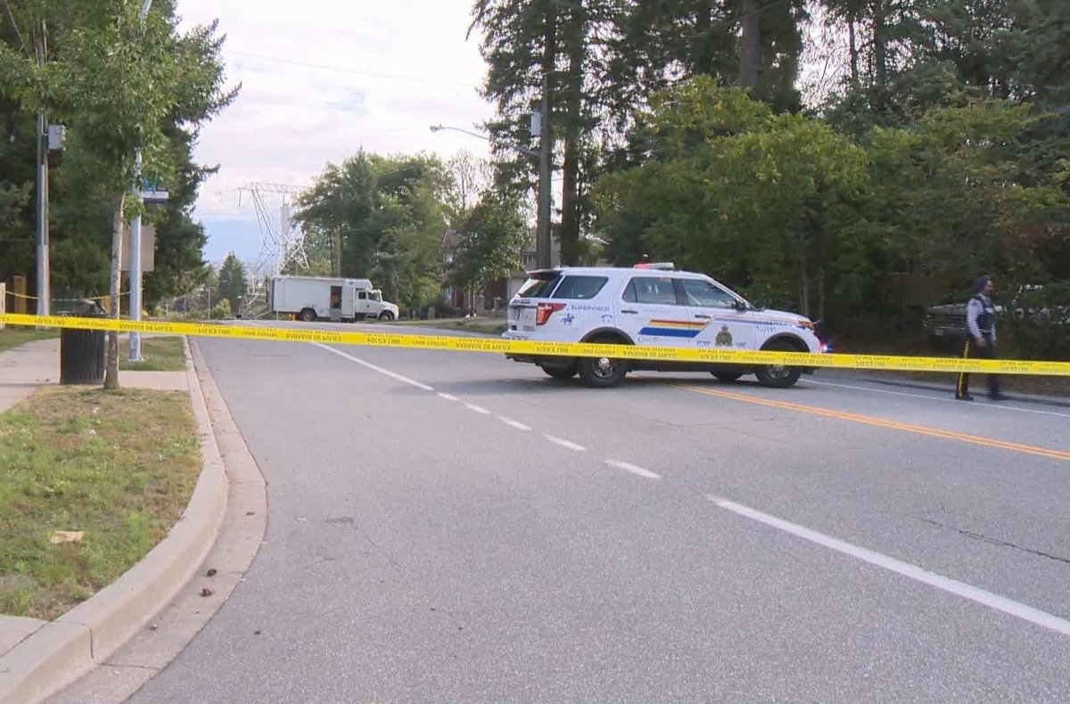 Surrey RCMP and the RCMP Explosives Disposal Unit on scene in a Surrey neighbourhood where a possible improvised explosive device was found early Sunday, Sept. 1, 2019.