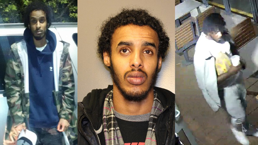 From left to right: Hashi Jama Jama, Hassan Avdirazak Shakib and William Daniels-Sey are all charged with forcible confinement and robbery, among other charges related to a confinement and assault in Surrey on July 2, 2019.