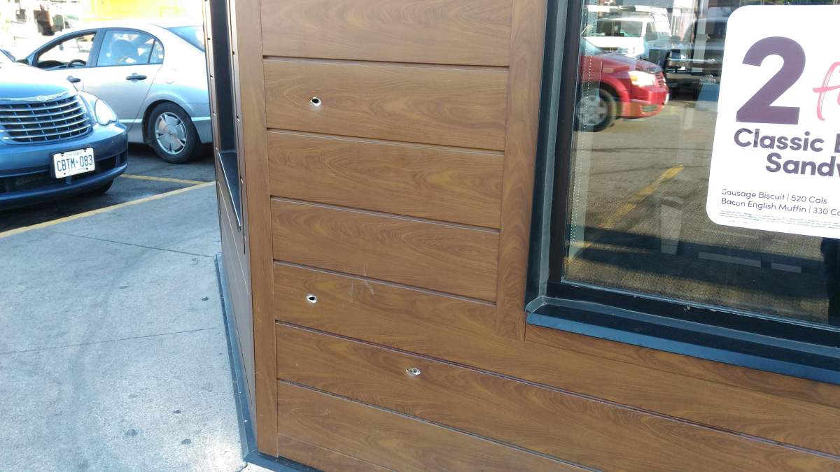 Police say the side of a coffee shop was hit in one of three reported shooting incidents in 12 hours around an area of central Hamilton.