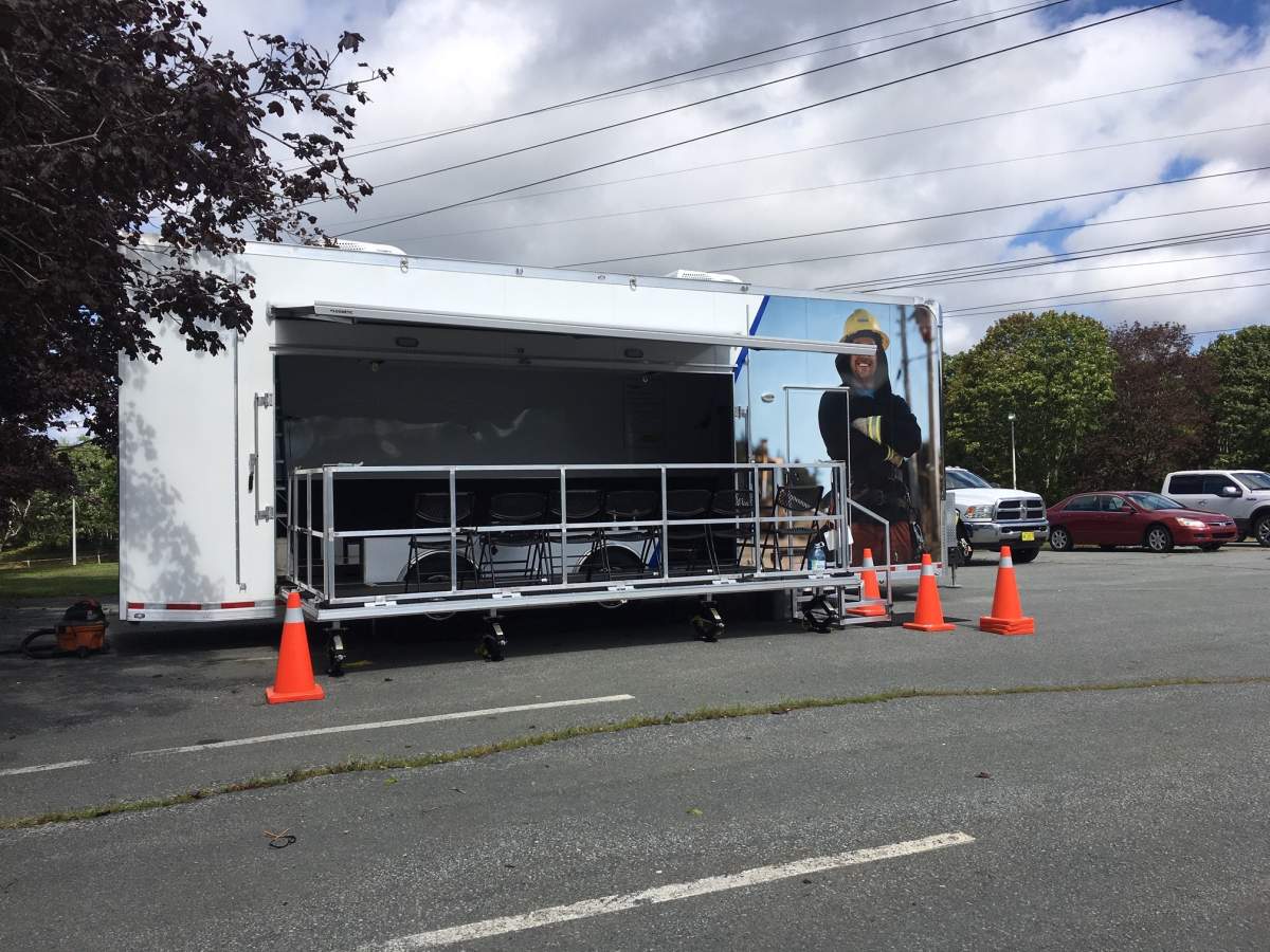 Nova Scotia Power says this “traction trailer” was designed for UPS Services in the U.S. and that this is the first one in Canada.