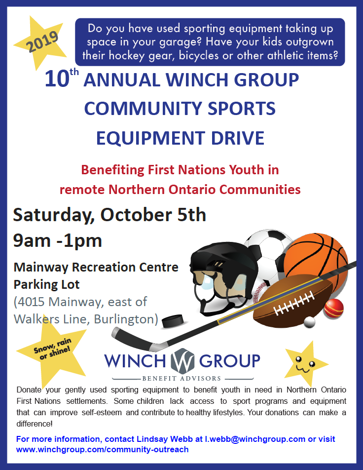 10th Annual Winch Group Community Sports Equipment Drive - image