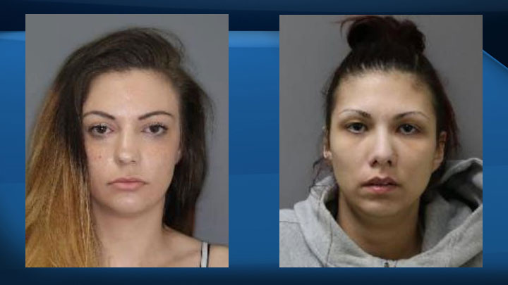 Janelle Umpherville (right), who was wanted by Saskatoon police on numerous warrants, has been arrested. Police are still searching for Courtney Delf (left).