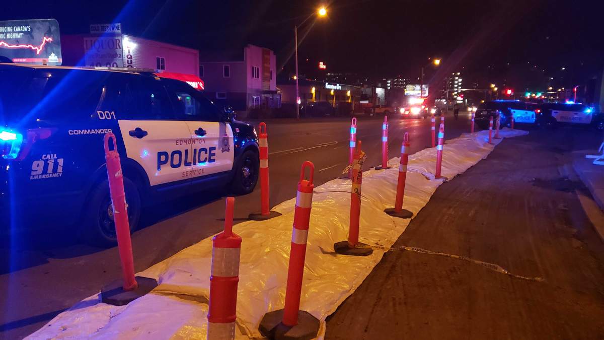 Police were on scene at 111 Avenue and 96 Street in Edmonton at around 11:25 p.m. on Saturday, Oct. 12.