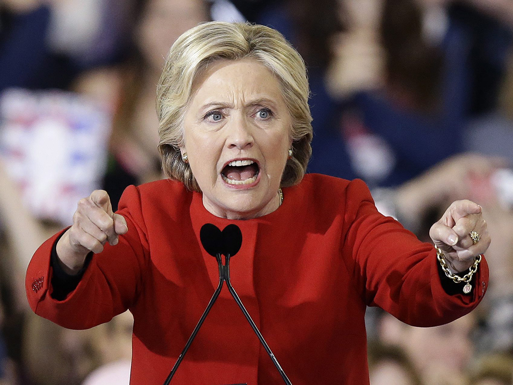 In this Nov. 8, 2016, file photo, then-Democratic presidential candidate Hillary Clinton speaks during a campaign rally in Raleigh, N.C.