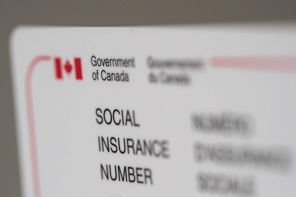 A SIN card is pictured in Kingston, Ontario on Thursday, May 9, 2019. 