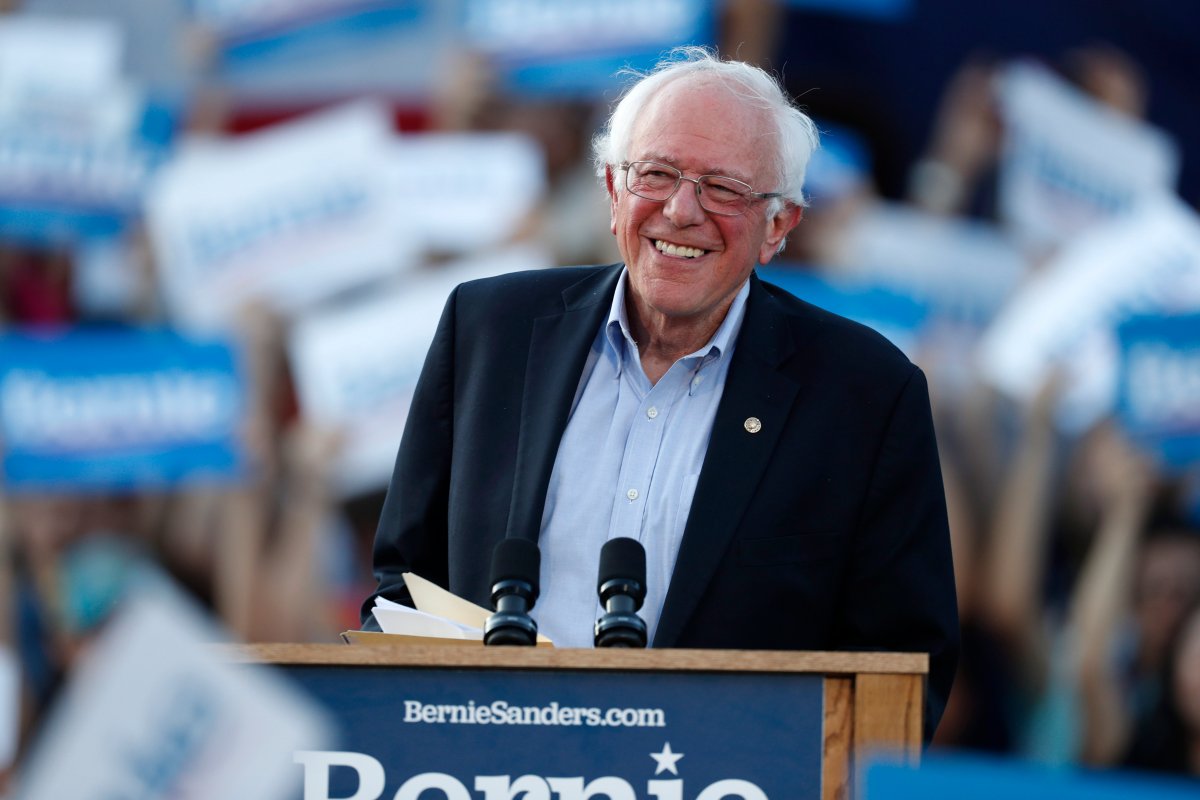 FILE - In this Monday, Sept. 9, 2019 file photo, Democratic presidential candidate Sen. Bernie Sanders, I-Vt., speaks during a rally at a campaign stop, in Denver.