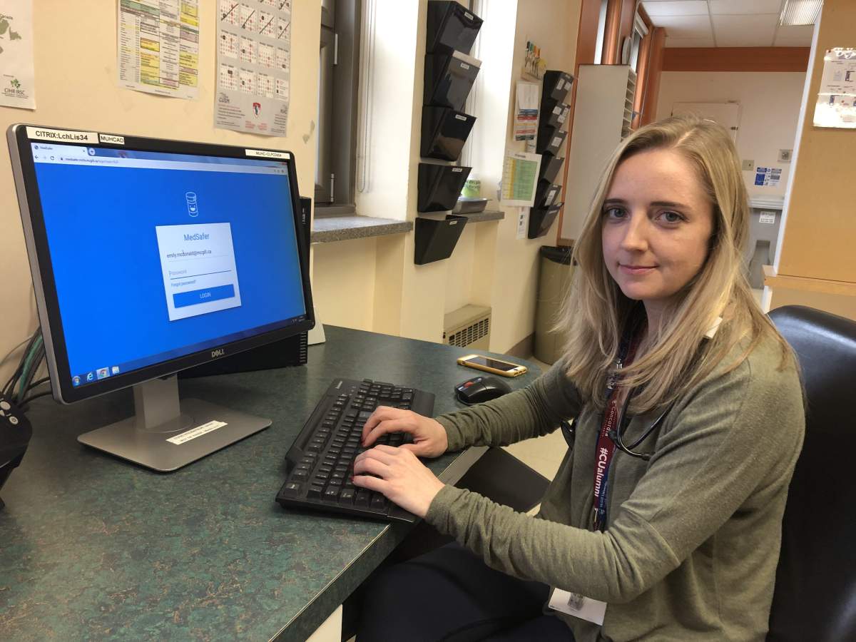 Dr. Emily McDonald, co-creator of MedSafer, first author of the study, and scientist at the RI-MUHC and physician in the Division of General Internal Medicine at the MUHC, is shown in a handout photo. 