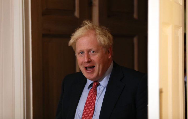 British Prime Minister Boris Johnson arrives for a meeting with David Sassoli, president of the European Parliament, during a meeting inside number 10 Downing Street in London, U.K., 08 October 2019.