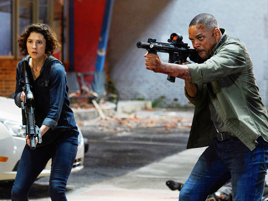 ‘Gemini Man’ (2019), from left: Mary Elizabeth Winstead and Will Smith.
