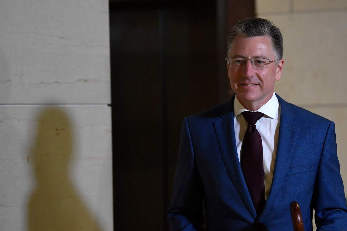 Kurt Volker, President Donald Trump’s former special envoy to Ukraine, arrives on Capitol Hill in Washington, Wednesday, Oct. 16, 2019. (AP Photo/Susan Walsh)