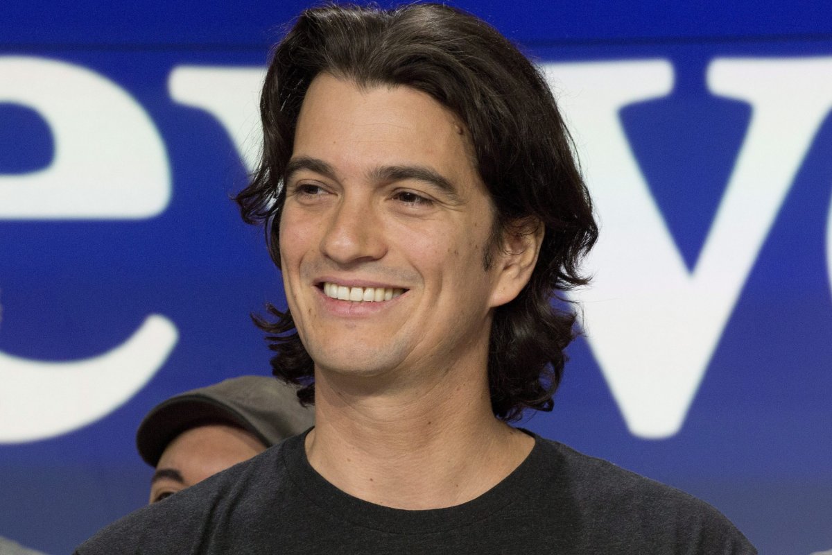 FILE - In this Jan. 16, 2018 file photo, Adam Neumann, co-founder and CEO of WeWork, attends the opening bell ceremony at Nasdaq, in New York.