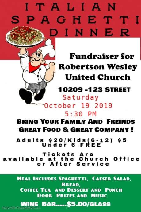 Robertson-Wesley United Church Italian Fundraing Dinner - image