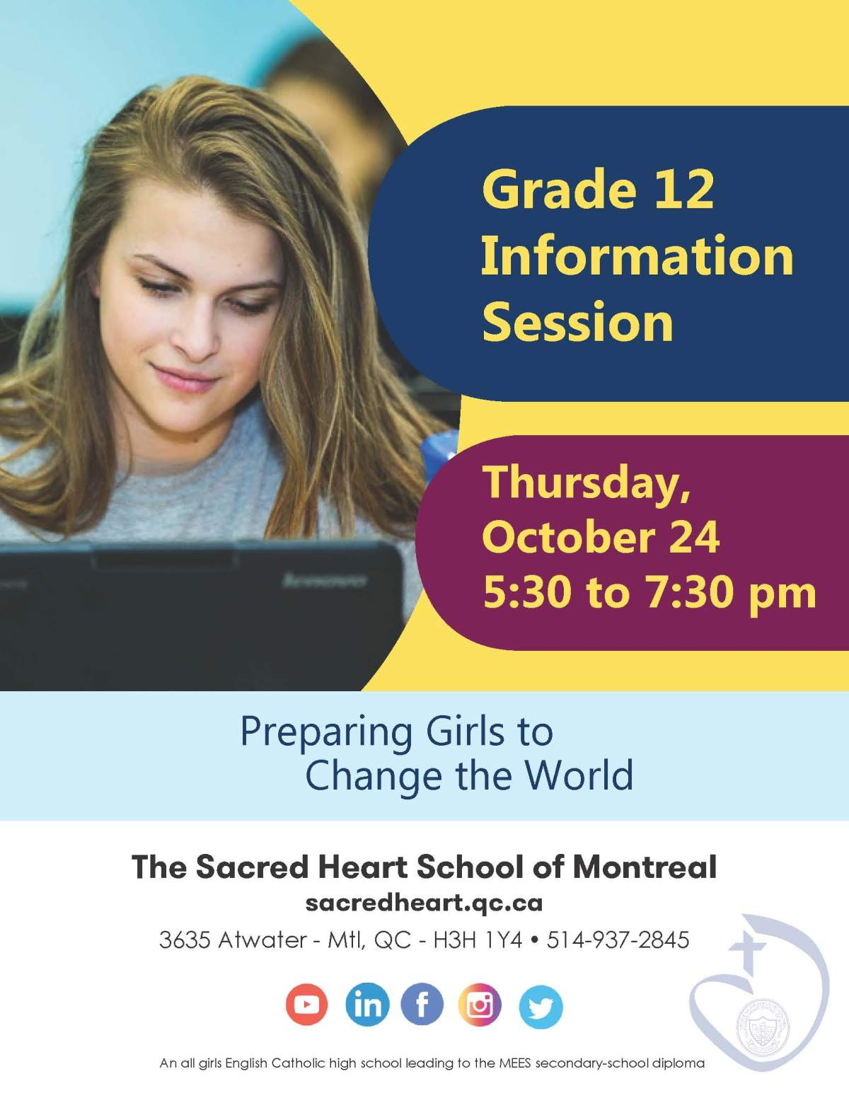 The Sacred Heart School of Montreal Grade 12 Information Session - image