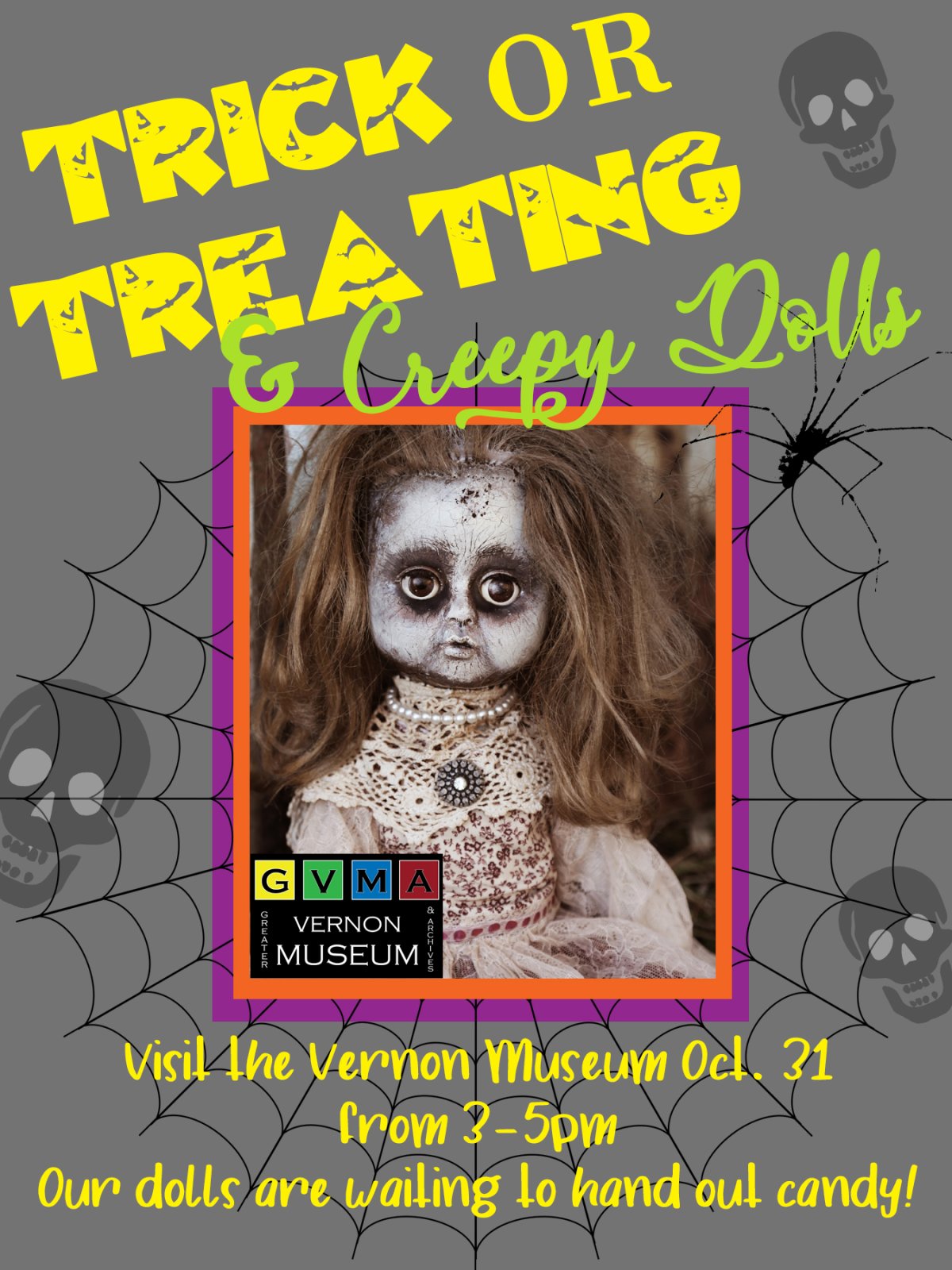 Trick-or-Treating and Creepy Dolls at the Vernon Museum - image