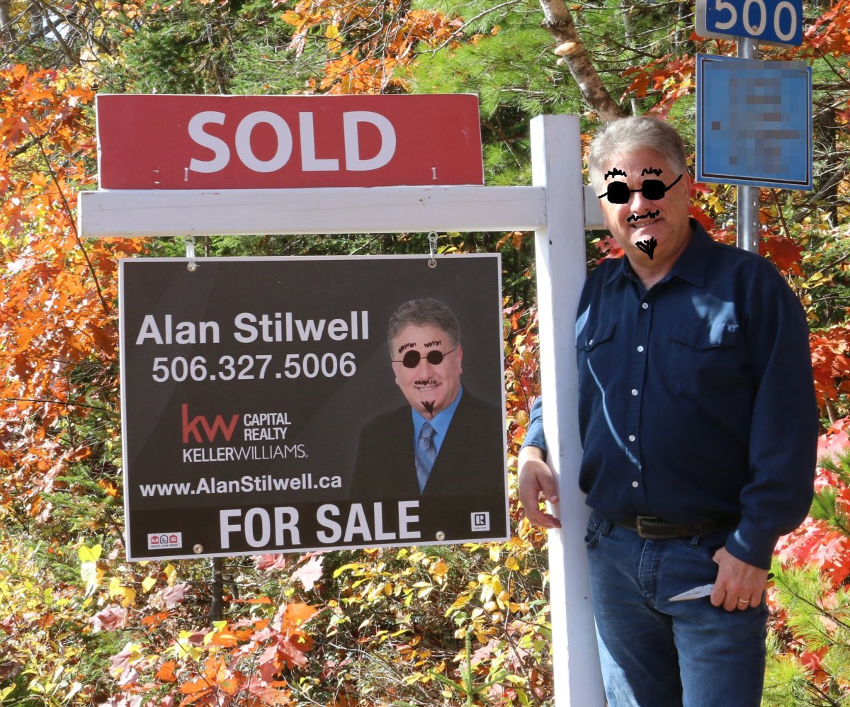 Alan Stilwell has gone viral for the way he dealt with the vandalism of his realtor signs in Fredericton, N.B.