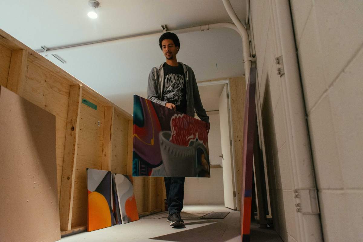 Edmonton-based street artist AJA Louden.