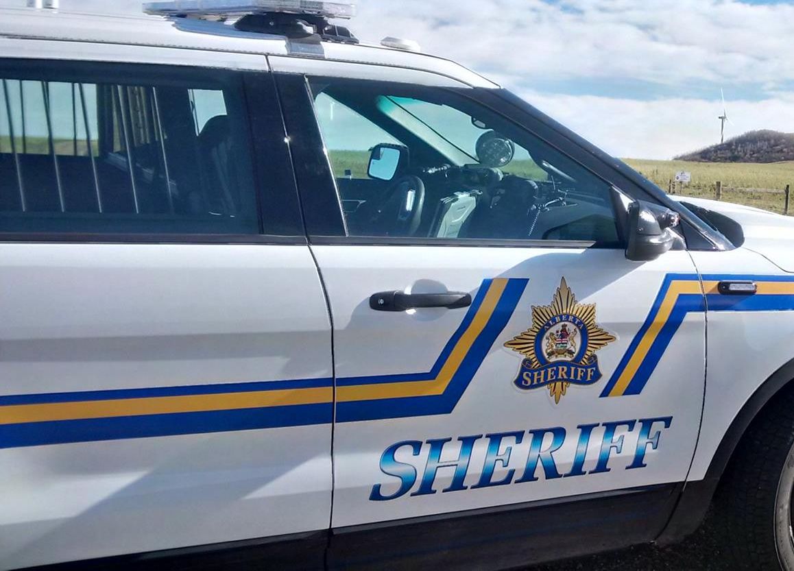 An Alberta Sheriffs vehicle is pictured in rural Alberta.