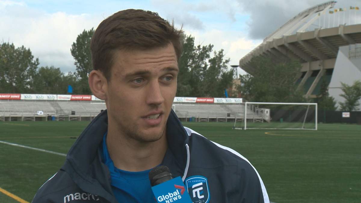 FC Edmonton centre Amer Didic pictured in August 2019.