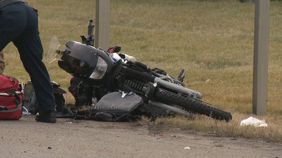 Barlow Trail southbound shut down as officers investigate a collision involving a motorcycle.