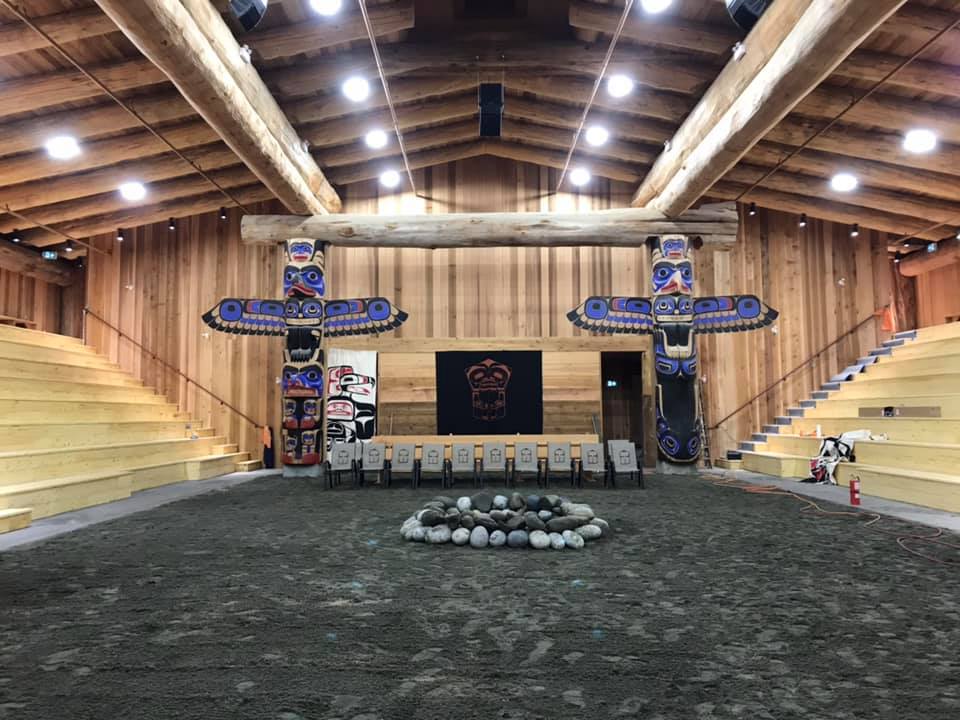 A view inside the Heiltsuk Nation Big House - the first one built in 120 years on the First Nation's territory in Bella Bella - on Oct. 12, 2019.