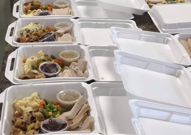 Heslop made roughly 30 turkey dinners to give out to community members.
