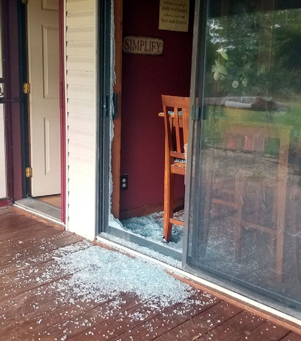 The goat head-butted his way through their back door.