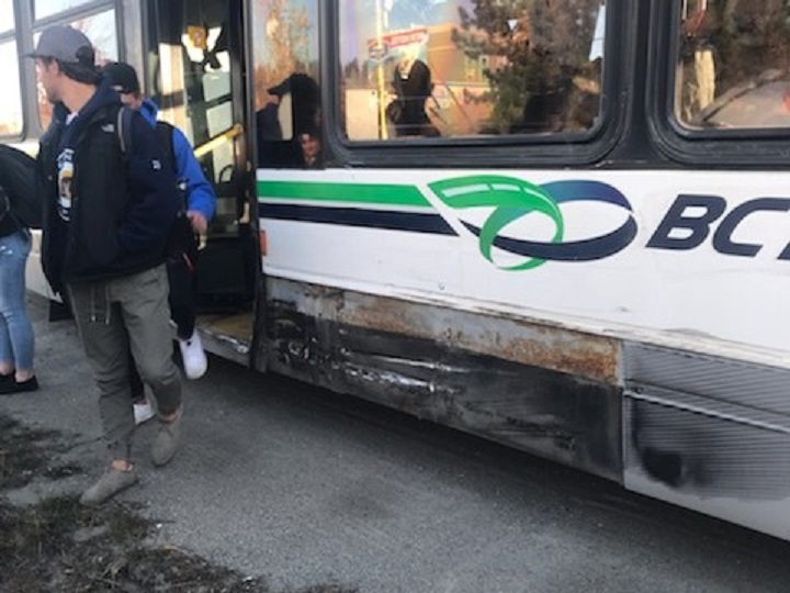 A minor incident between a semi and a B.C. Transit Bus occurred Tuesday morning along Highway 97.