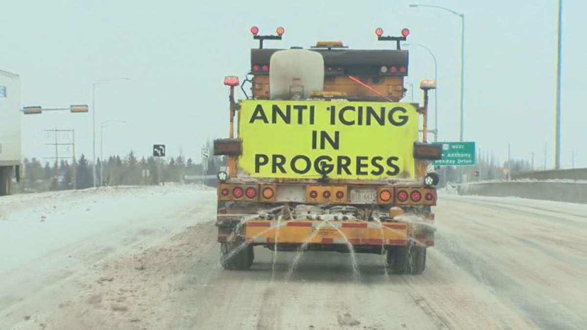 The pilot project of using anti-icing solution calcium chloride on Edmonton winter roads in 2017-2018.