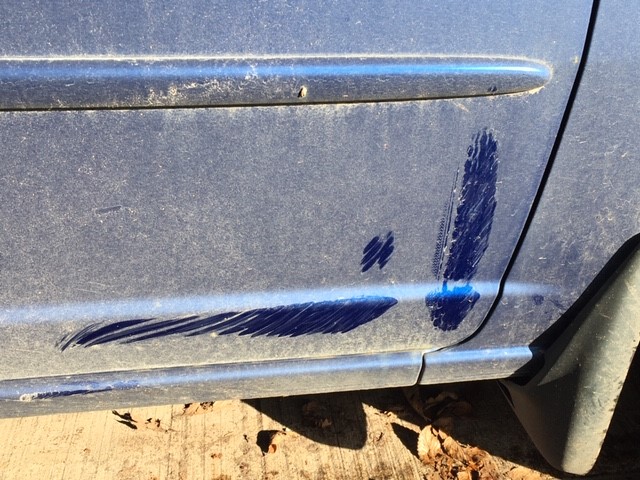 The car that was hit by a bicycle.