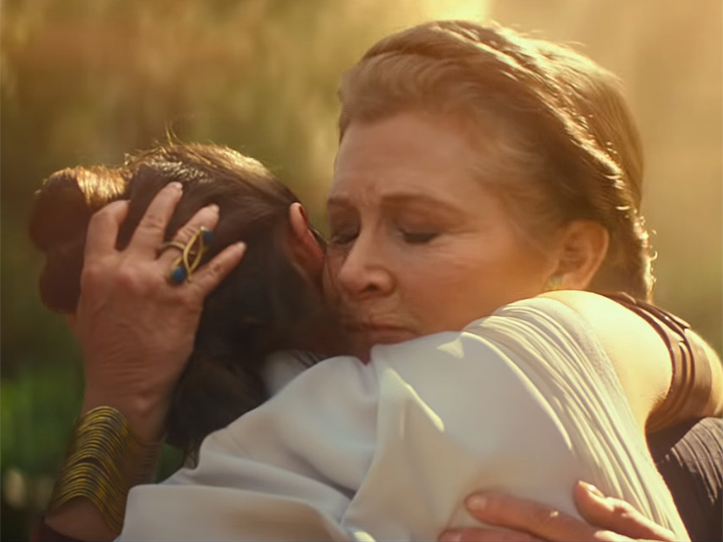 (L-R) Rey (Daisy Ridley) and General Leia Organa (Carrie Fisher) in J. J. Abrams’ ‘Star Wars: Episode IX — The Last Jedi,’ which is set for a Dec. 18, 2019 release.