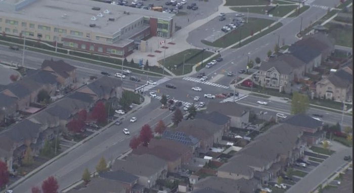 Peel police say a child was struck in Brampton on Monday.