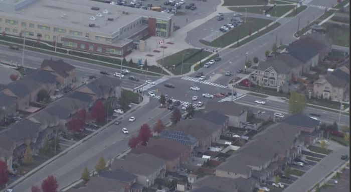 Peel police say a child was struck in Brampton on Monday.