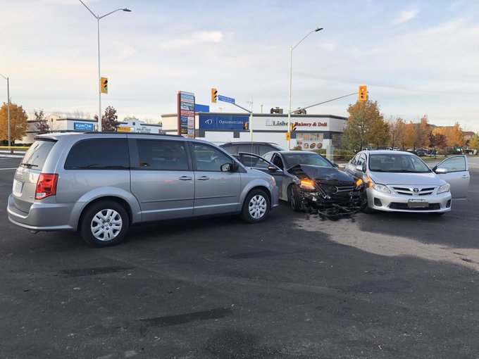 The scene of the collision in Mississauga's north-end Thursday.