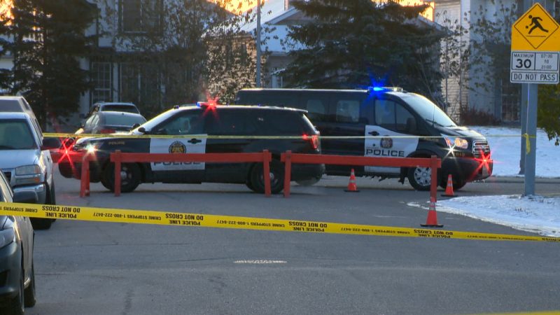 Calgary police investigate after shots were fired in Monterey Park on Oct. 10, 2019. 