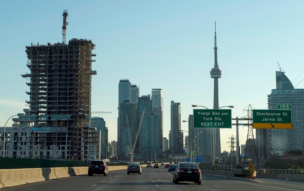 Skyline in Toronto seen from the Gardiner Expressway on Wednesday, July 5, 2017. 