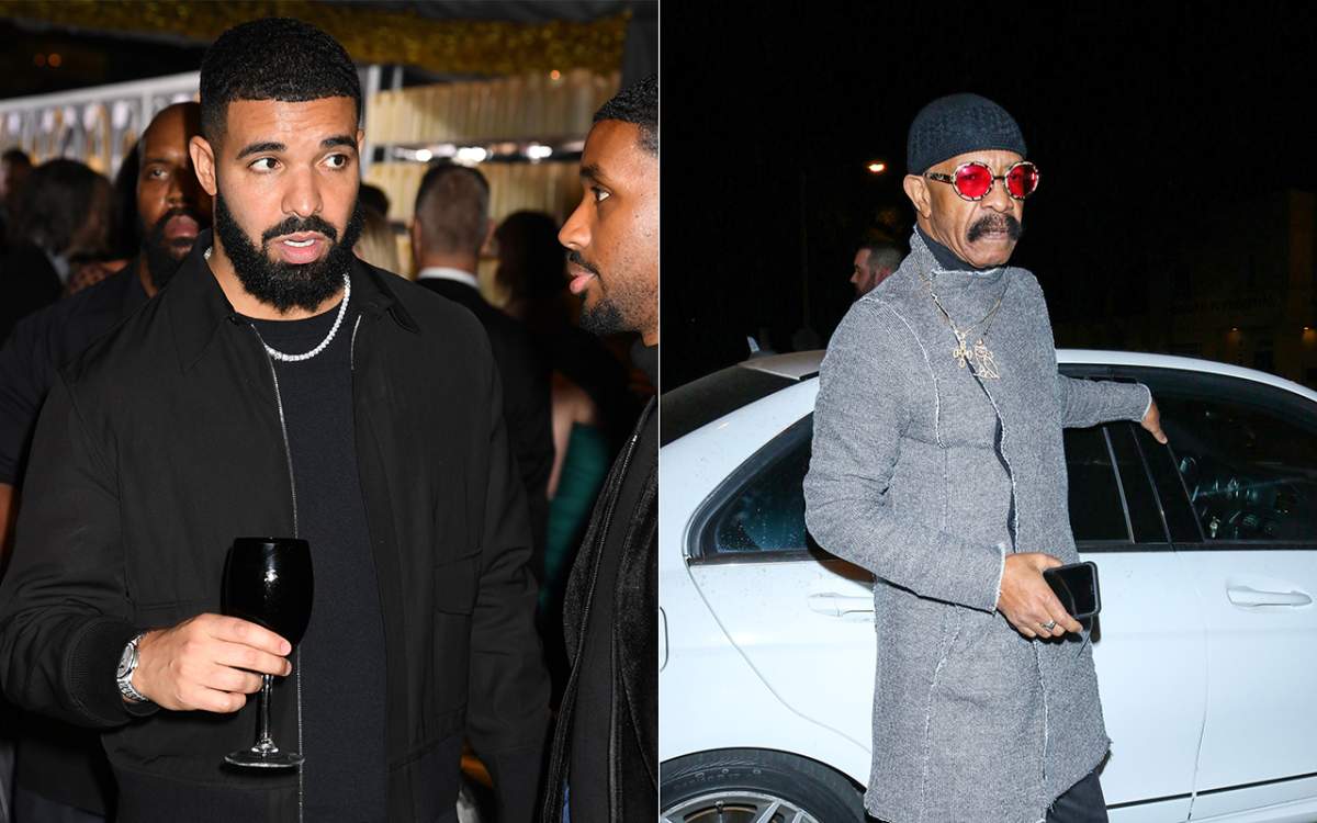 Drake, left, and his father Dennis Graham.