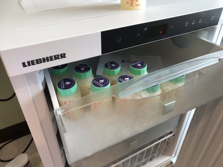 The donor milk is stored in a cool environment for safekeeping inside the women’s health ward at the hospital.
