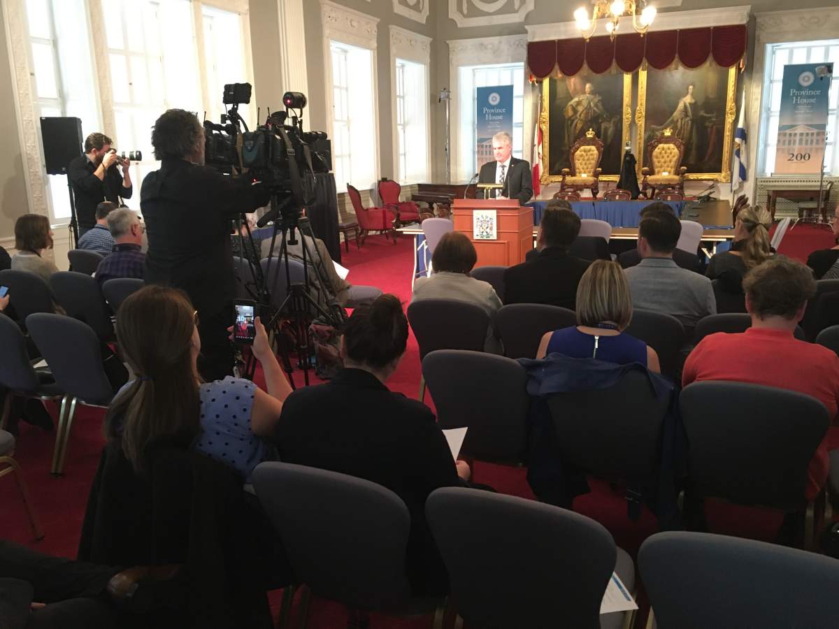 Environment Minister Gordon Wilson announces the Sustainable Development Goals Act.