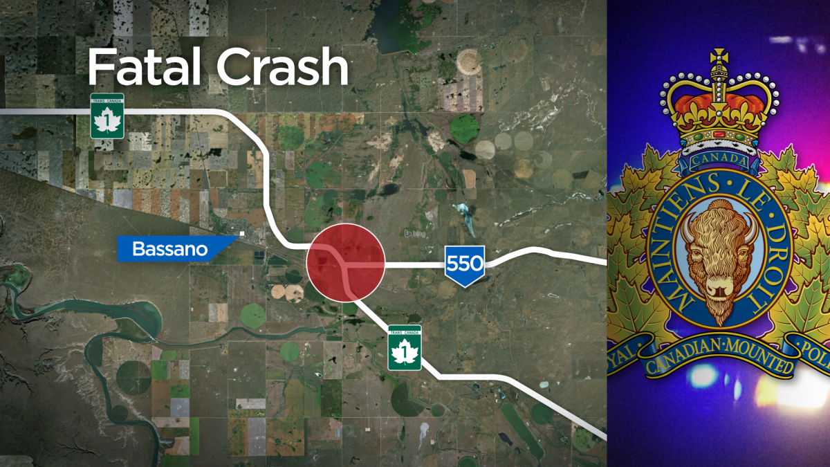 Two people were killed in a collision near Bassano, Alta., on Friday, Oct. 11.