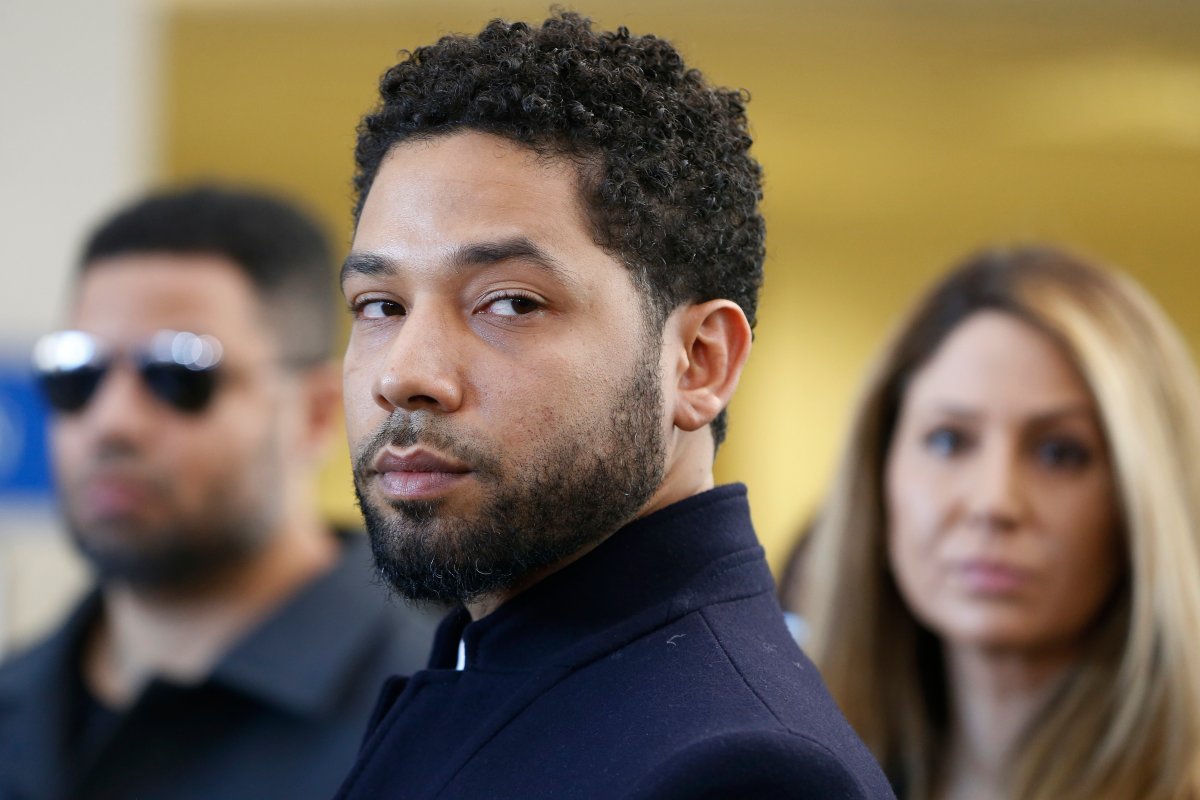 Actor Jussie Smollett after his court appearance at Leighton Courthouse on March 26, 2019 in Chicago, Ill.