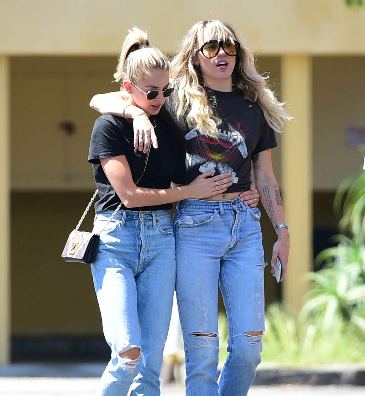 Miley Cyrus and Kaitlynn Carter are seen on September 14, 2019 at Los Angeles. (Photo by Chris Wolf/Star Max/GC Images)