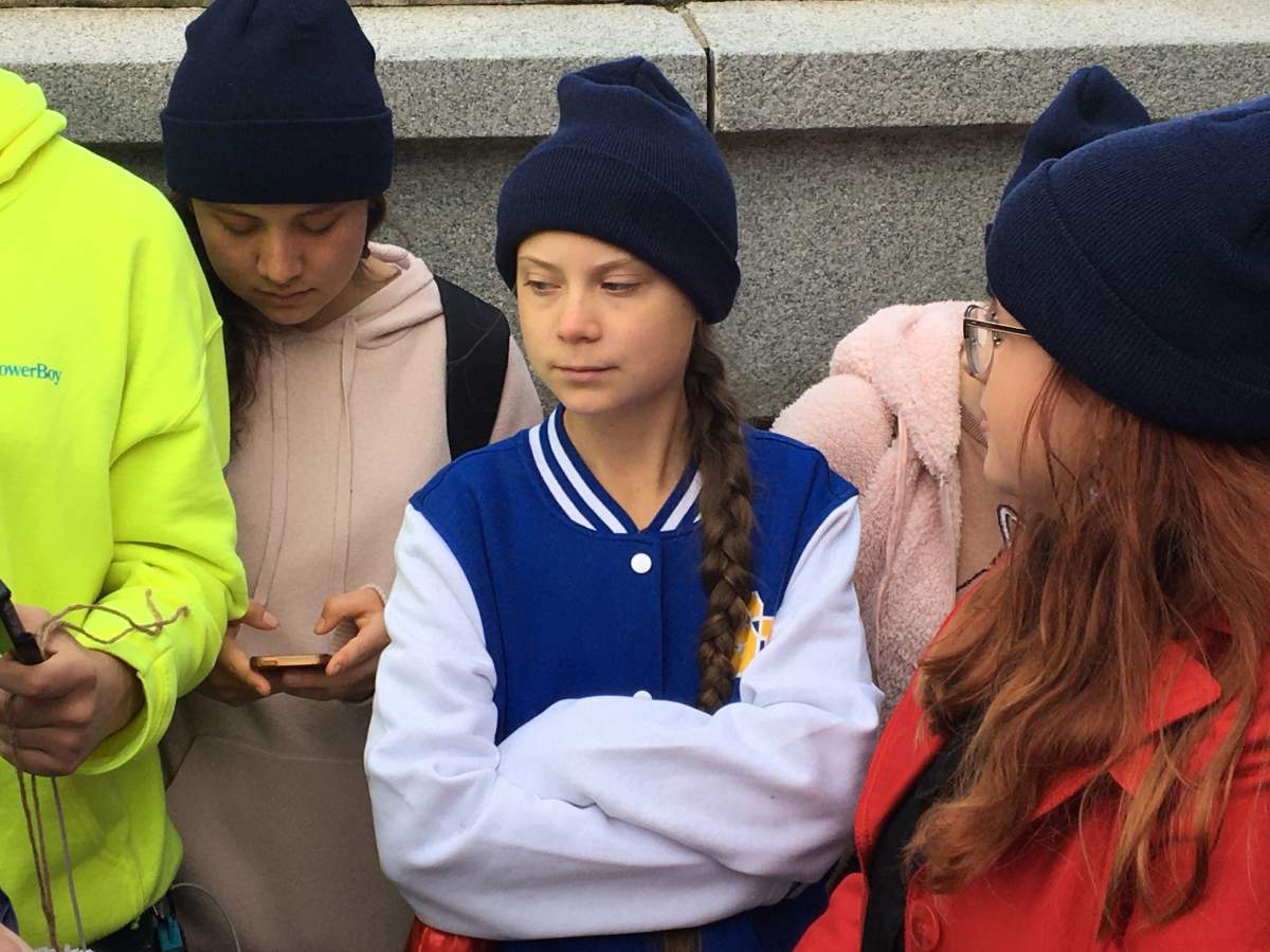 Swedish climate activist Greta Thunberg spoke at a climate rally at the Alberta legislature in Edmonton on Friday, Oct. 18, 2019.