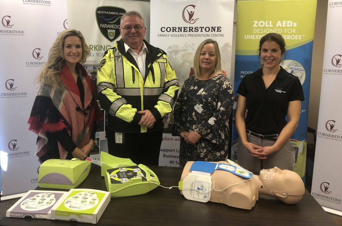 Northumberland Paramedics have donated an automated external defibrillator to Cornerstone Family Violence Prevention Centre.