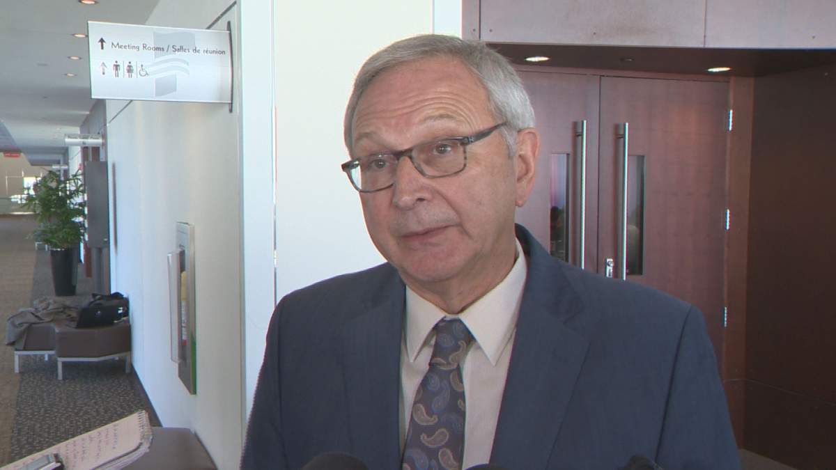 New Brunswick premier Blaine Higgs speaks to reporters on October 16, 2019. 